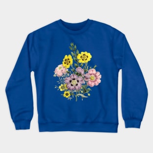 Blooming Flowers Graden Vintage Botanical Illustration Crewneck Sweatshirt